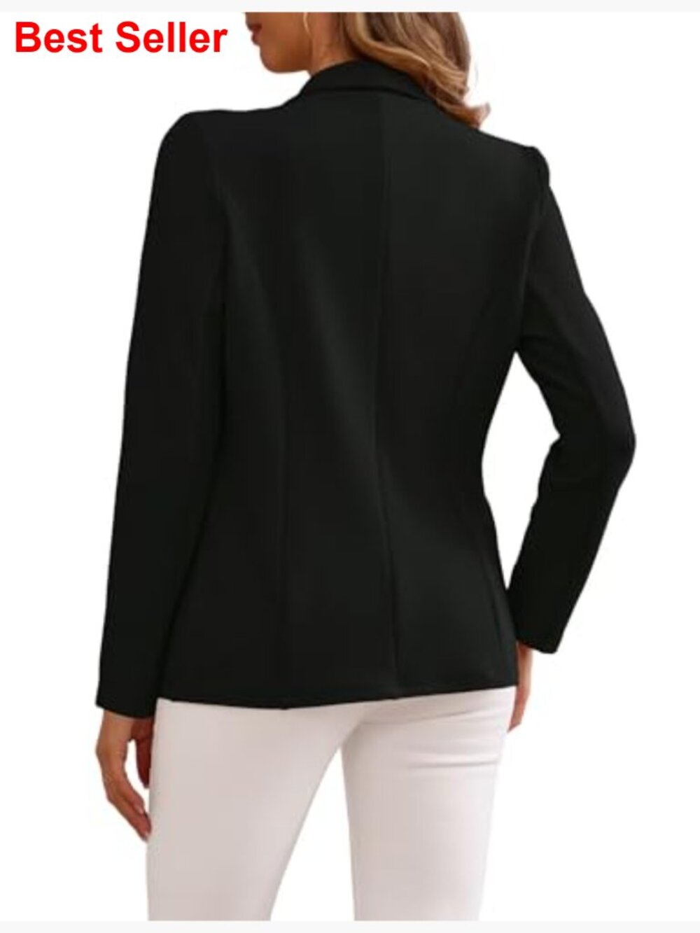 Slim Fit Blazer with Lapel Collar, Open Front, Polyester Elastane Blend - Picture 6 of 7